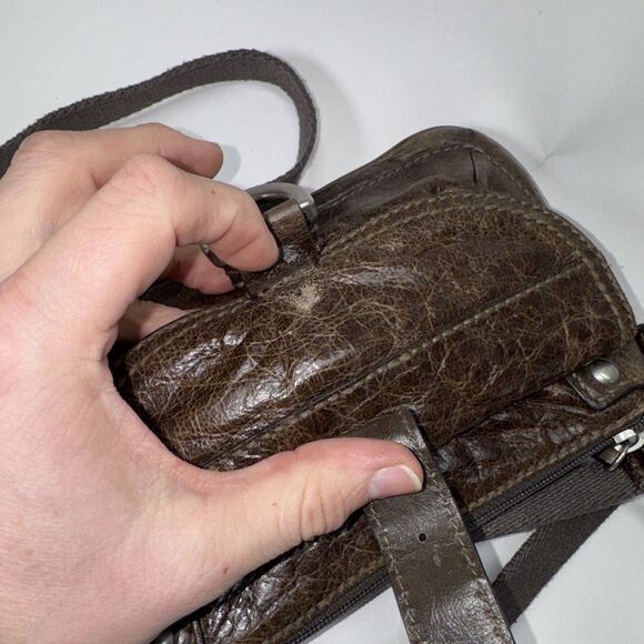 FOSSIL Brown Leather LIZETTE Crossbody Shoulder Small Vintage Distressed Nice - Picture 5 of 11